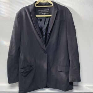 Norma Kamali Boyfriend Blazer Jacket Black Work Office Womens Large FLAWED